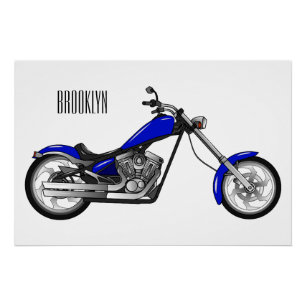 Afbeelding cartoon motorfiets perfect poster