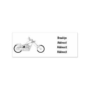 Afbeelding cartoon motorfiets rubberstempel