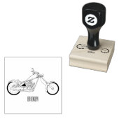Afbeelding cartoon motorfiets 	rubberstempel (Gestempeld)
