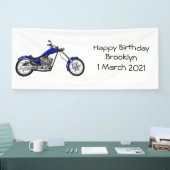 Afbeelding cartoon motorfiets spandoek (Beurs)