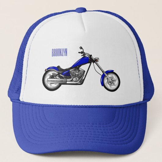Afbeelding cartoon motorfiets trucker pet (Voorkant)