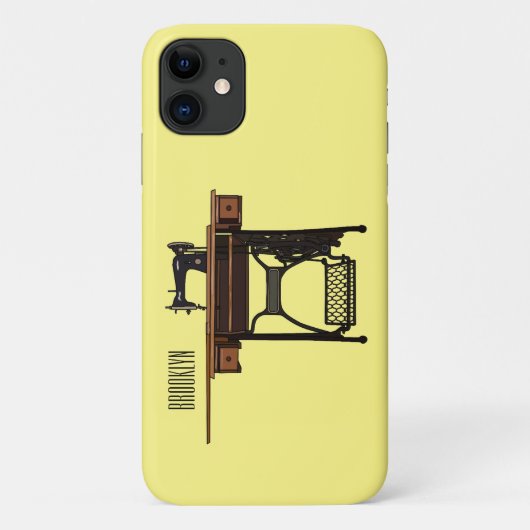 Afbeelding cartoon naaimachine Case-Mate iPhone case (Achterkant)