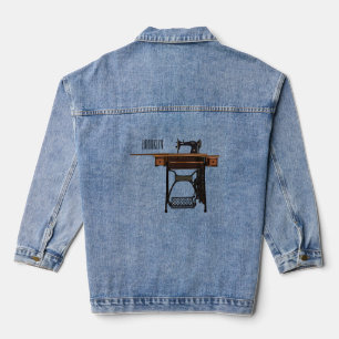 Afbeelding cartoon naaimachine denim jacket
