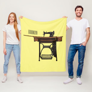 Afbeelding cartoon naaimachine fleece deken