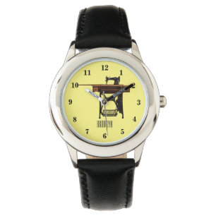 Afbeelding cartoon naaimachine horloge
