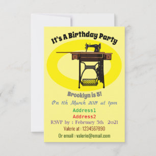 Afbeelding cartoon naaimachine kaart