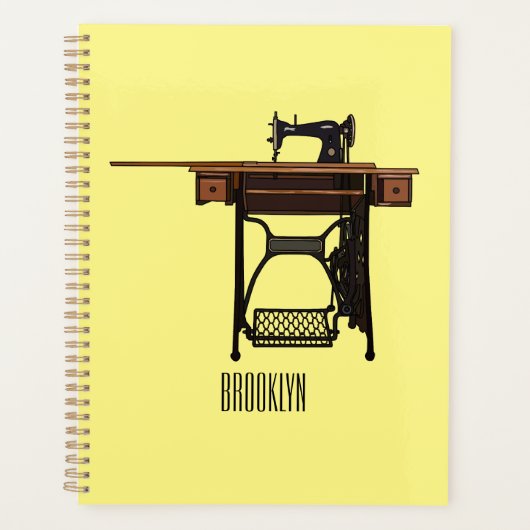 Afbeelding cartoon naaimachine planner (Voorkant)