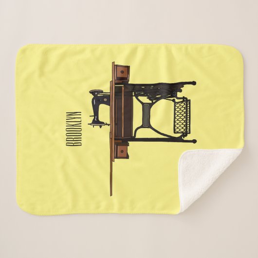 Afbeelding cartoon naaimachine sherpa deken (Voorkant (horizontaal))