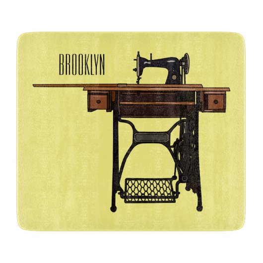 Afbeelding cartoon naaimachine snijplank (Voorkant)