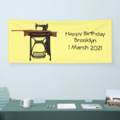 Afbeelding cartoon naaimachine spandoek (Beurs)