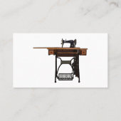 Afbeelding cartoon naaimachine visitekaartje (Achterkant)