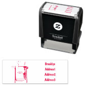 Afbeelding cartoon naaimachine  zelfinktende stempel (In situ)