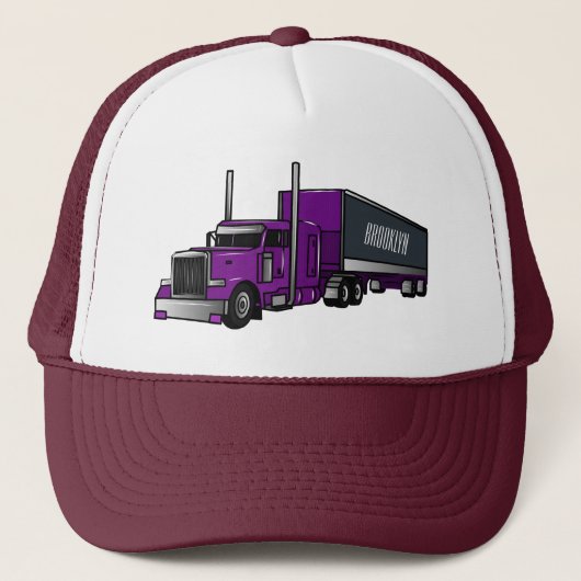 Afbeelding cartoon oplegger trucker pet (Voorkant)