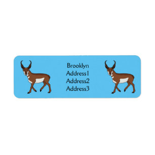 Afbeelding cartoon ronghorn antelope etiket