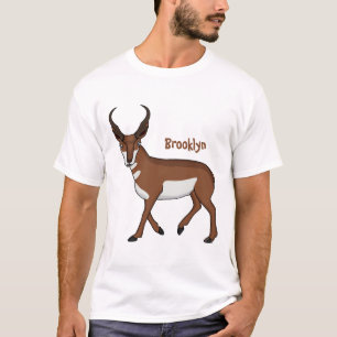 Afbeelding cartoon ronghorn antelope t-shirt