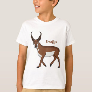 Afbeelding cartoon ronghorn antelope t-shirt