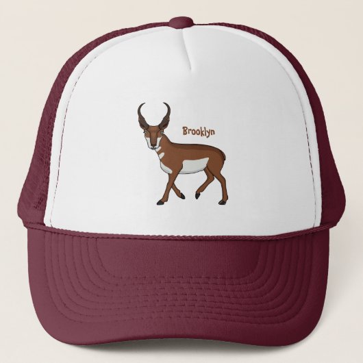 Afbeelding cartoon ronghorn antelope trucker pet (Voorkant)