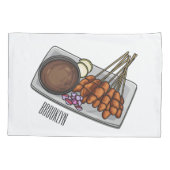 Afbeelding cartoon satay kussensloop (Achterkant)