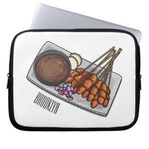 Afbeelding cartoon satay laptop sleeve