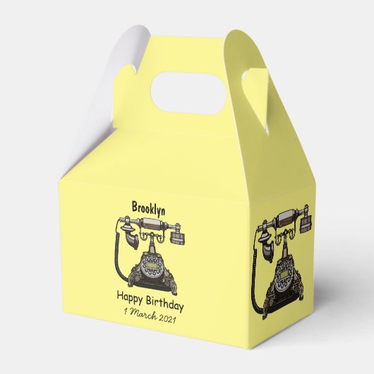Afbeelding cartoon telefoon bedankdoosjes (Voorkant Zijde)
