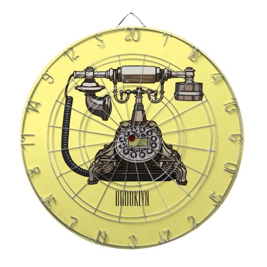 Afbeelding cartoon telefoon dartbord (Voorkant)