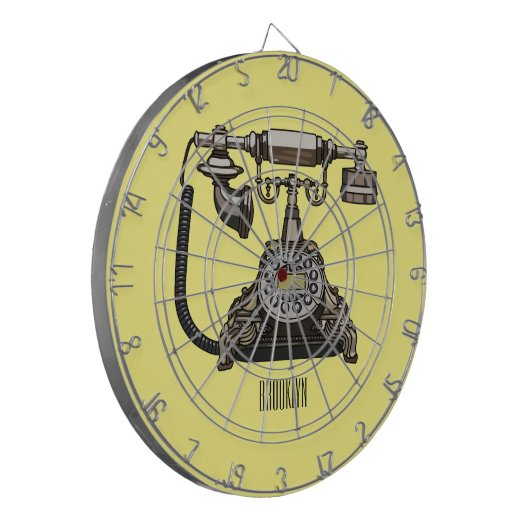 Afbeelding cartoon telefoon dartbord (Voorkant Links)