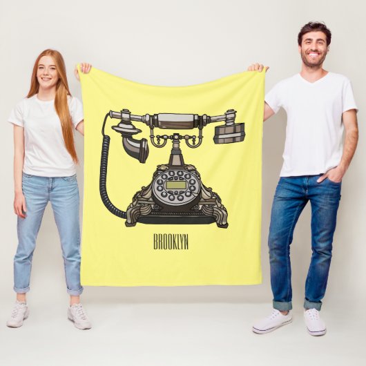 Afbeelding cartoon telefoon fleece deken (In situ)