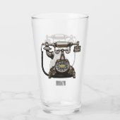 Afbeelding cartoon telefoon glas (Achterkant)