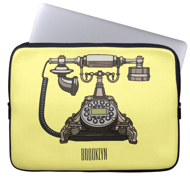 Afbeelding cartoon telefoon laptop sleeve (Voorkant)