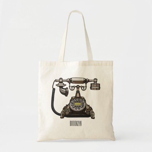 Afbeelding cartoon telefoon tote bag (Voorkant)