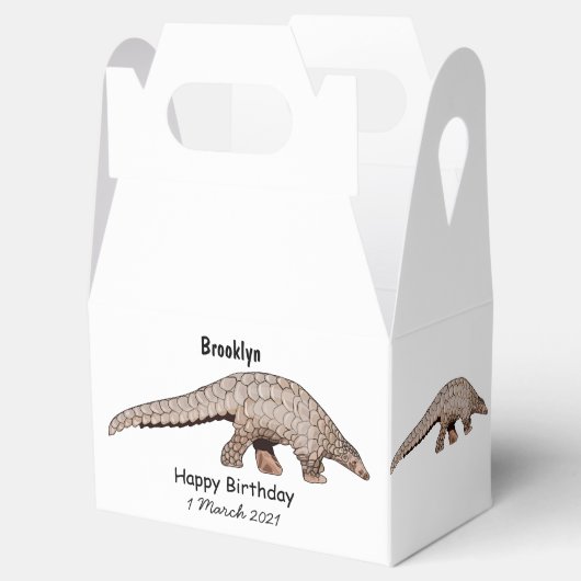 Afbeelding cartoon van pangoline bedankdoosjes (Geopend)