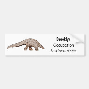 Afbeelding cartoon van pangoline bumpersticker