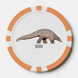 Afbeelding cartoon van pangoline poker chips