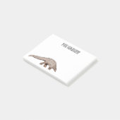Afbeelding cartoon van pangoline post-it® notes (Schuin)
