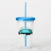 Afbeelding cartoon vuilniswagen acryl drinkbeker (Voorkant)