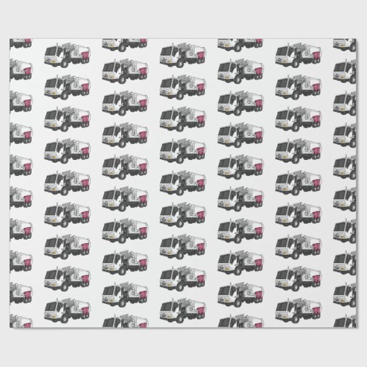 Afbeelding cartoon vuilniswagen cadeaupapier (Vlak)