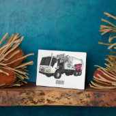 Afbeelding cartoon vuilniswagen fotoplaat (Zijkant)