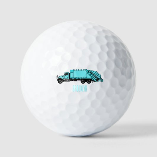 Afbeelding cartoon vuilniswagen golfballen (Voorkant)