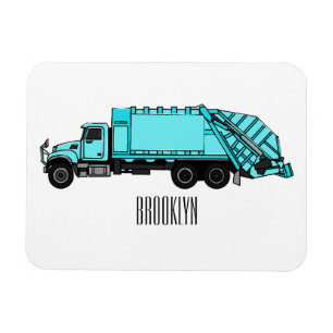 Afbeelding cartoon vuilniswagen magneet