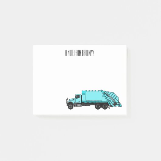 Afbeelding cartoon vuilniswagen post-it® notes (Voorkant)