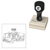 Afbeelding cartoon vuilniswagen rubberstempel (Gestempeld)