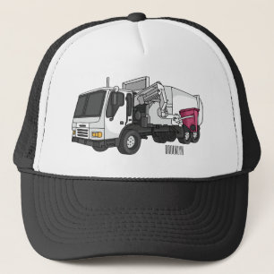 Afbeelding cartoon vuilniswagen trucker pet