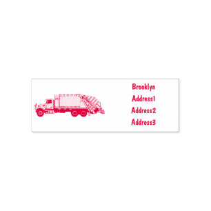 Afbeelding cartoon vuilniswagen zelfinktende stempel