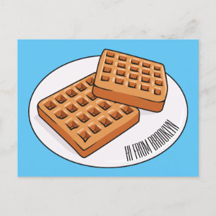 Afbeelding cartoon Wafel Briefkaart