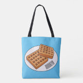 Afbeelding cartoon Wafel Draagtas (Achterkant)