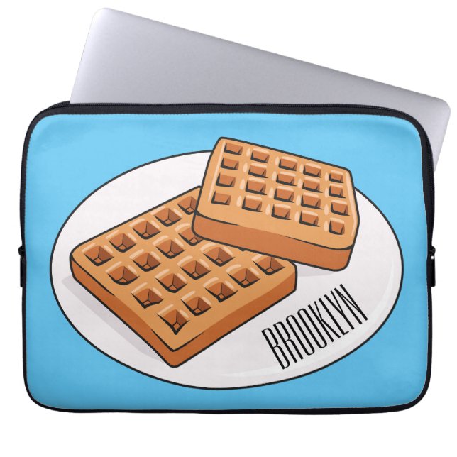 Afbeelding cartoon Wafel Laptop Sleeve (Voorkant)