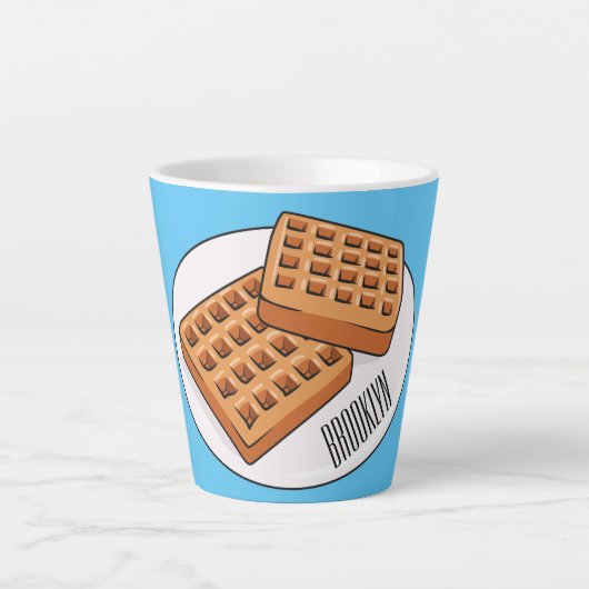 Afbeelding cartoon Wafel Latte Mok (Voorkant)