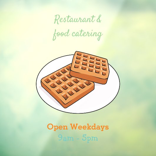 Afbeelding cartoon Wafel Raamsticker (Vel 3)