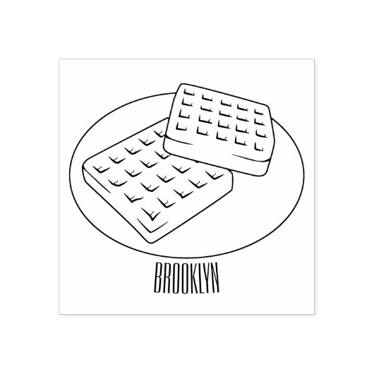 Afbeelding cartoon Wafel Rubberstempel (Afrduk)