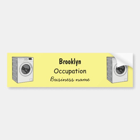Afbeelding cartoon wasmachine bumpersticker (Voorkant)